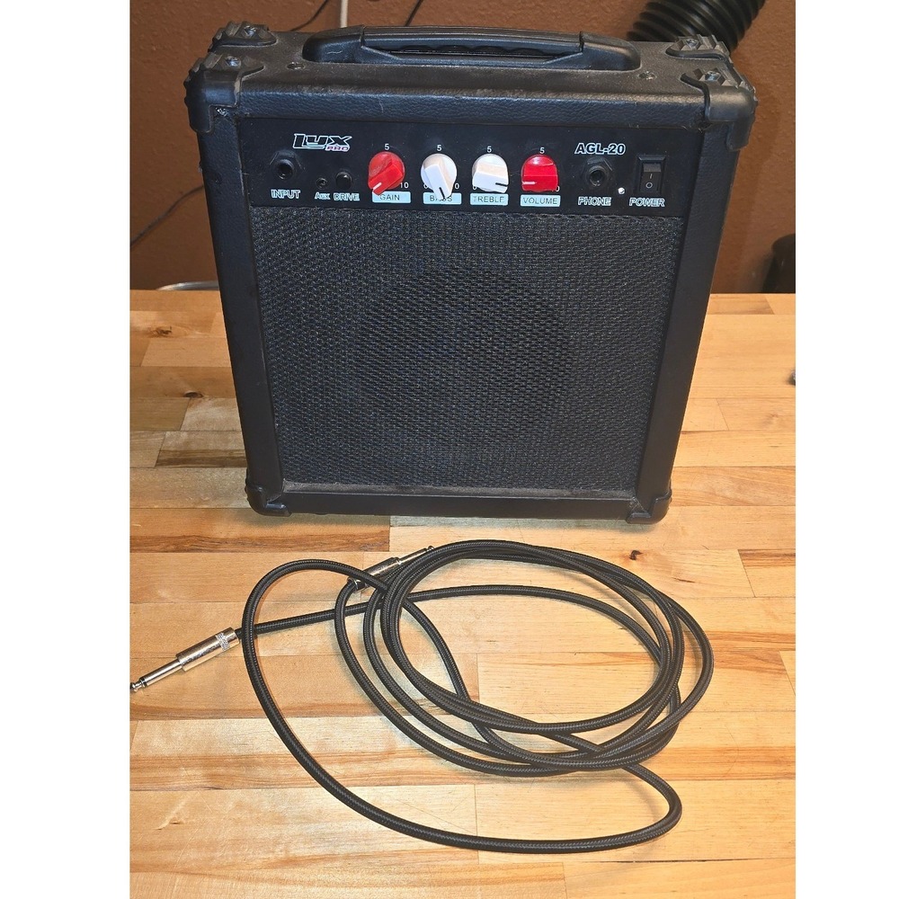 Lux Pro AGL-20 Electric Guitar Practice Amplifier Black with Cable